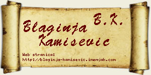 Blaginja Kamišević vizit kartica